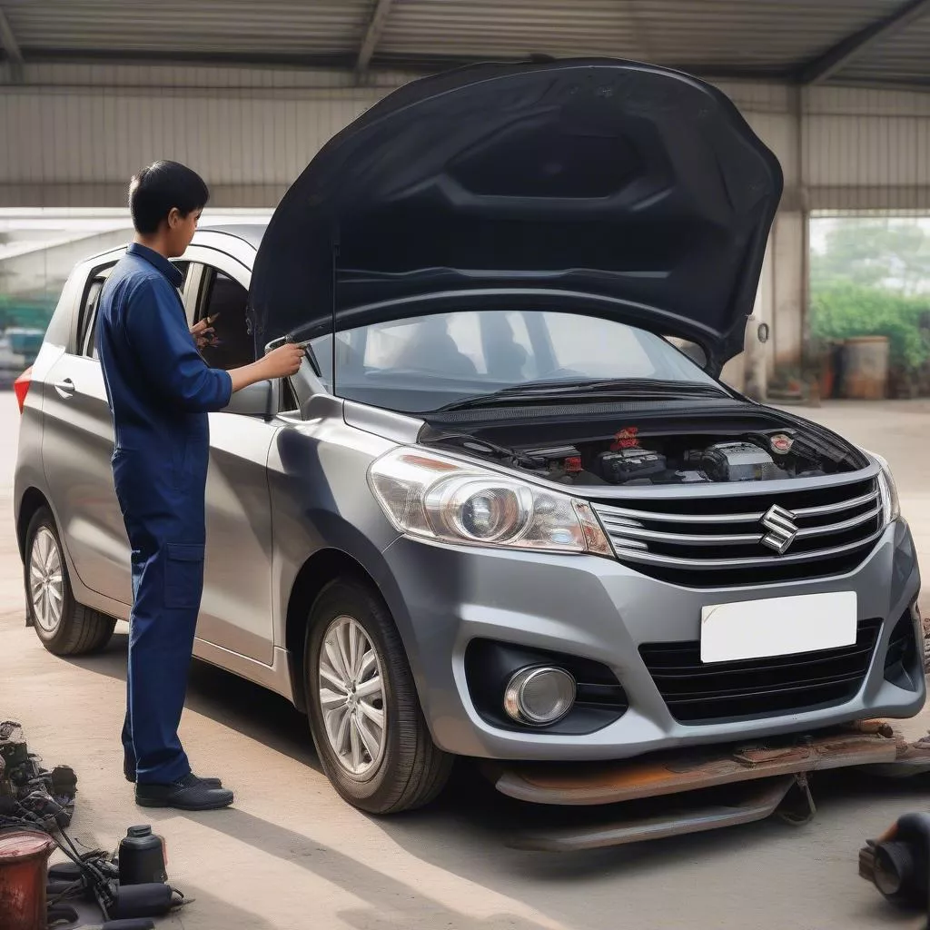 Kiểm Tra Động Cơ Suzuki Ertiga Cũ 