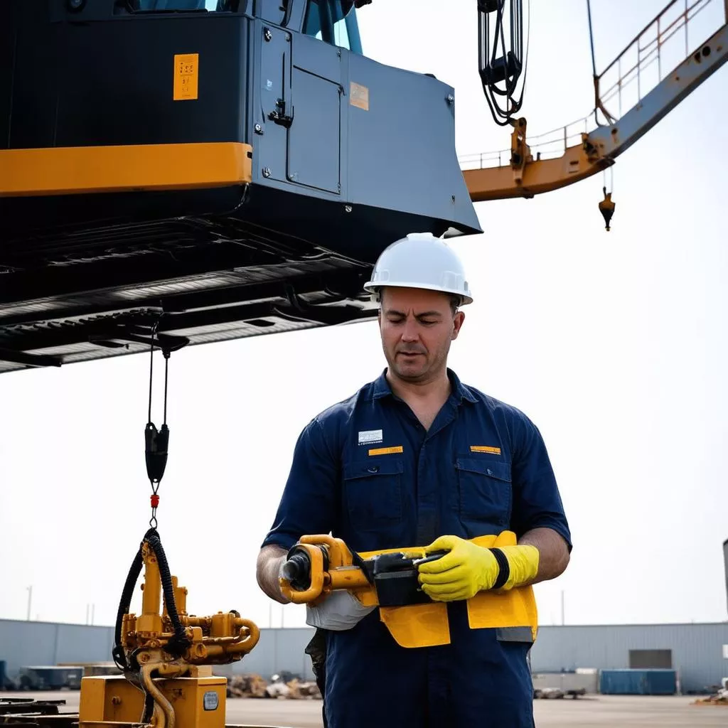 Kiểm tra động cơ xe cẩu