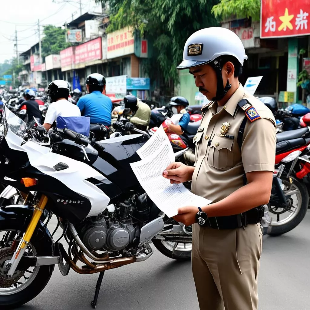 Checking motorcycle documents