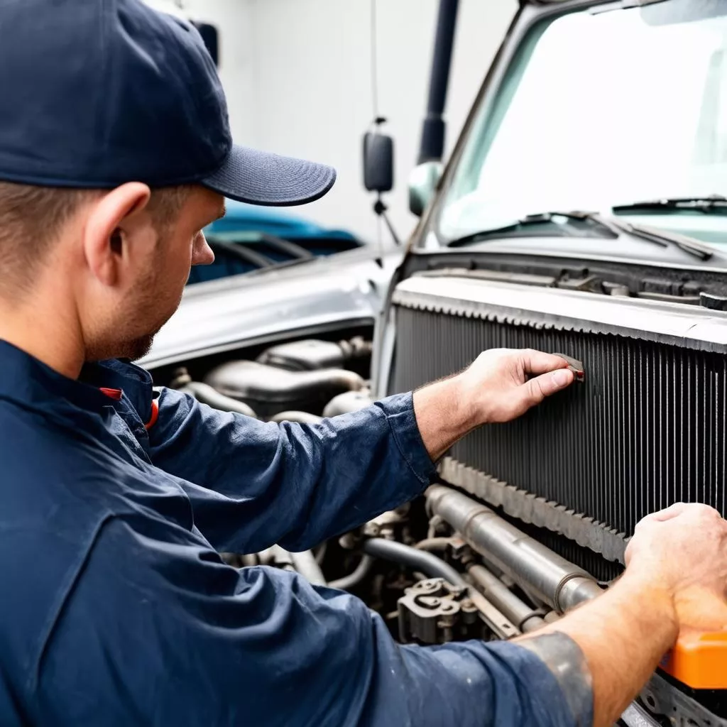 Überprüfung des LKW-Kühlers