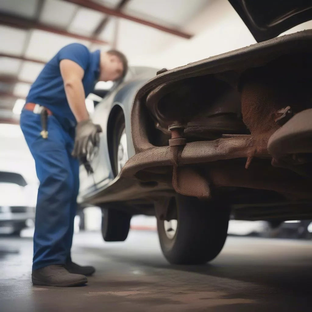 Inspecting a Used Car Chassis