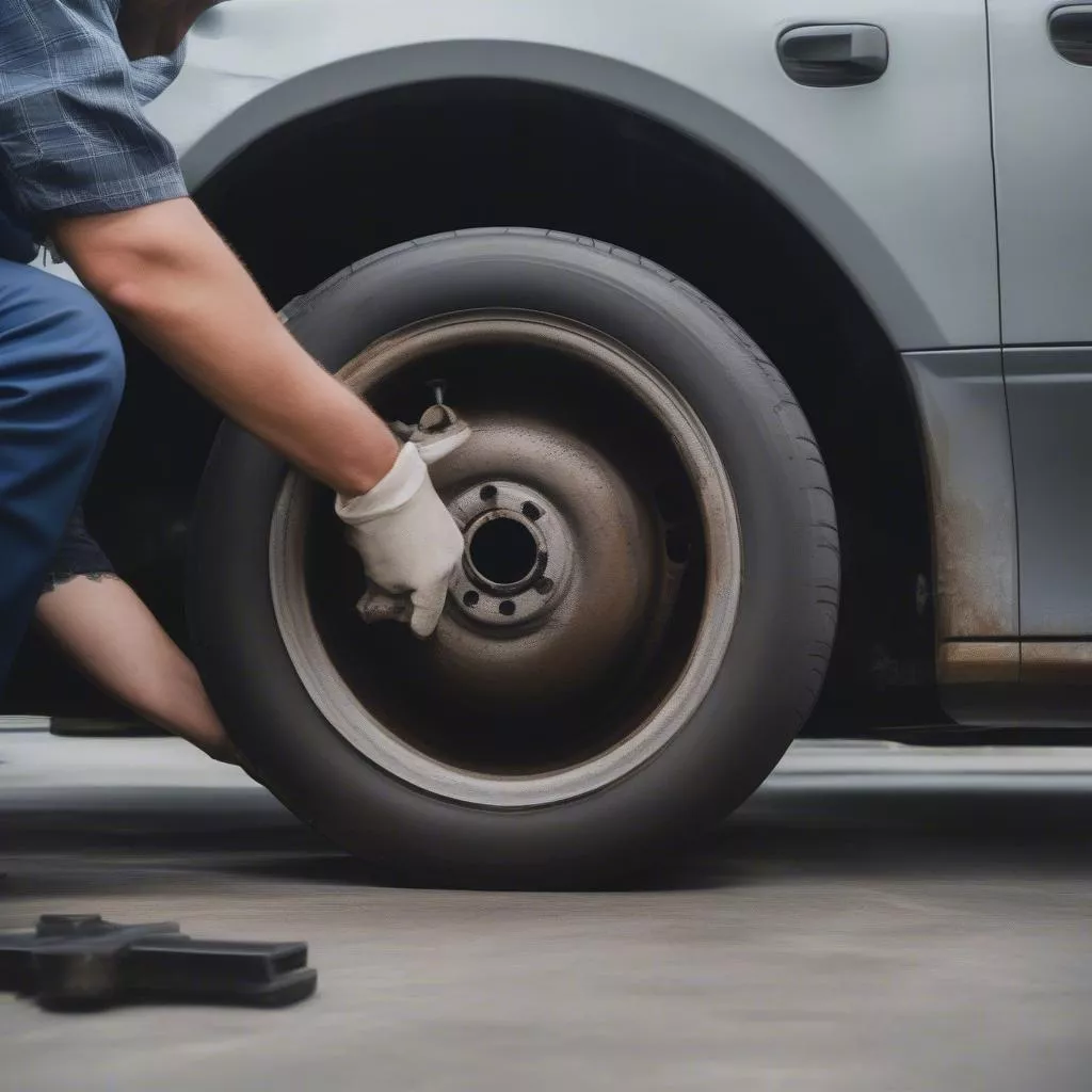 kiểm tra lốp ô tô cũ