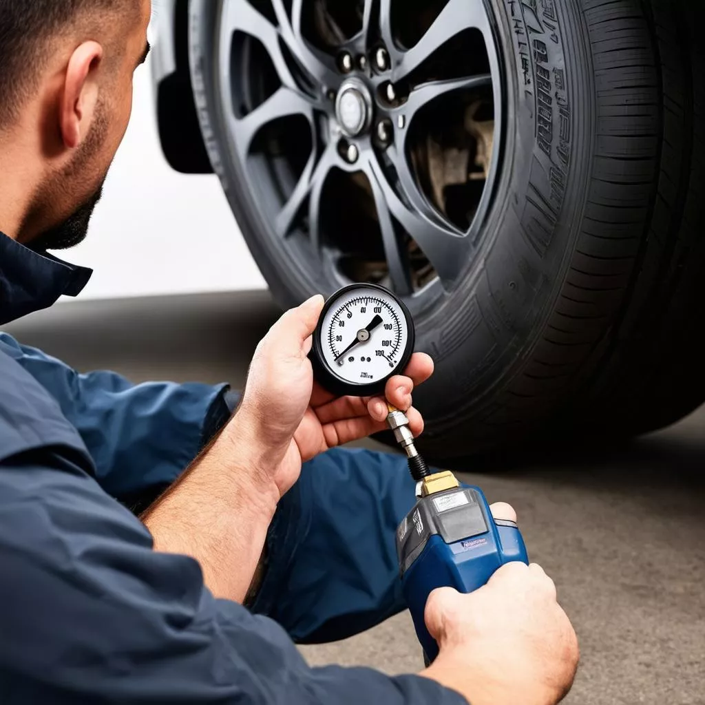 Inspecting car tires