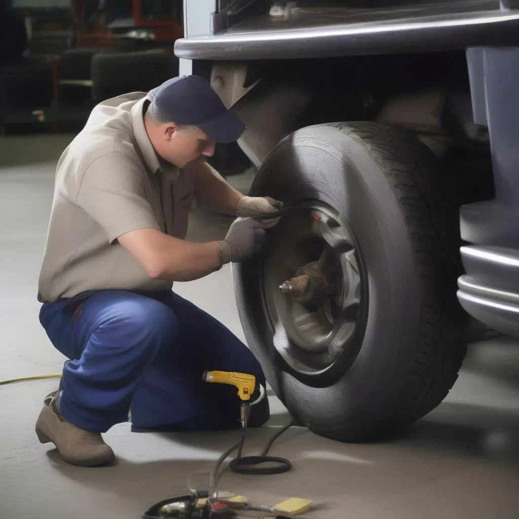 Kiểm tra lốp xe tải