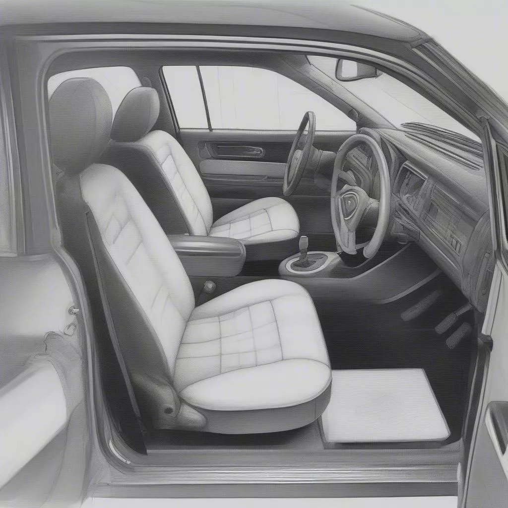 Inspecting the interior of a used car