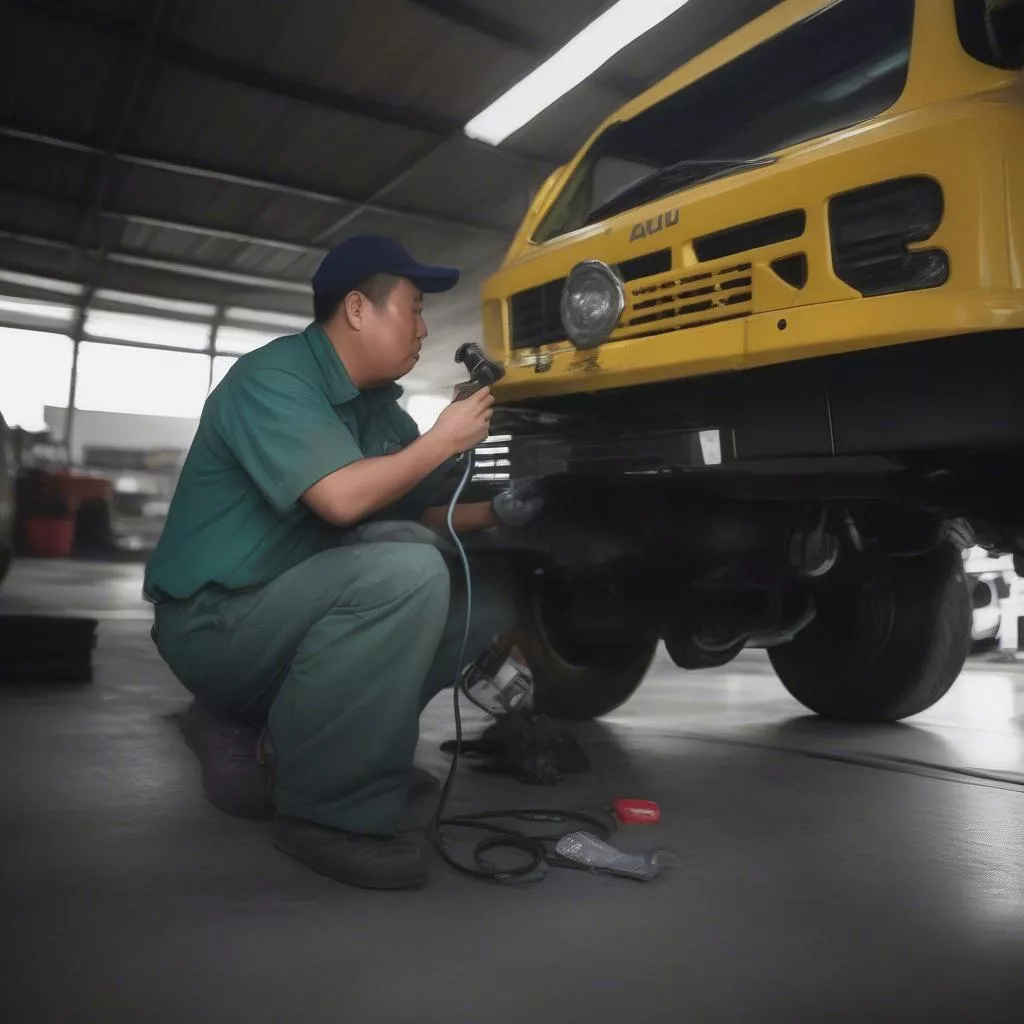 Inspecting a Used Cuu Long Truck