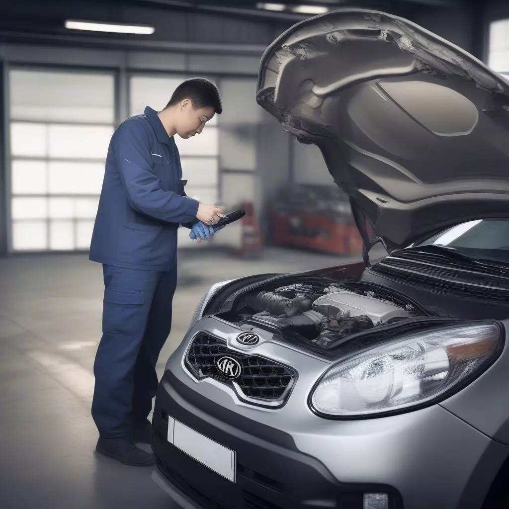 Inspecting a used Kia Morning