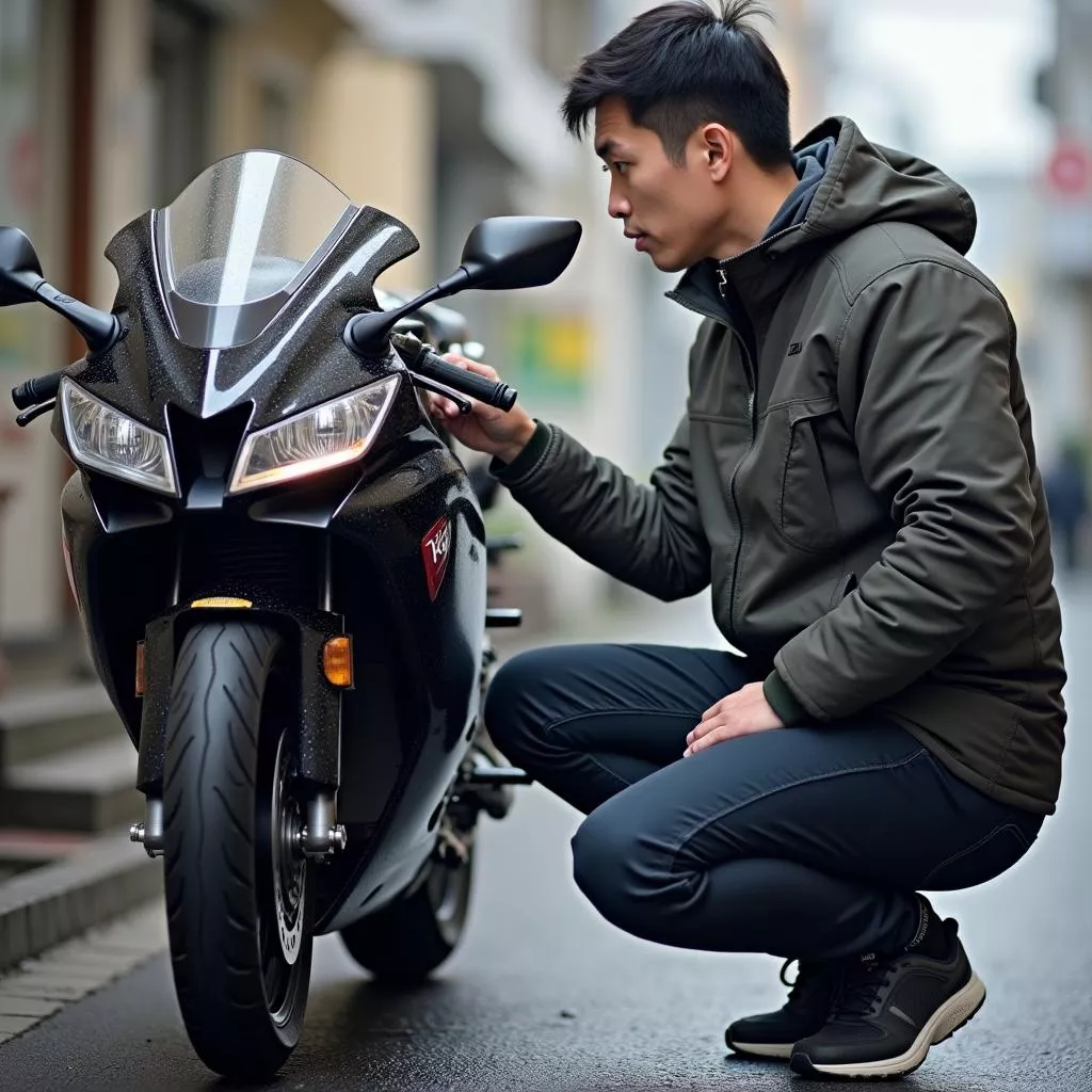 Kiểm tra xe moto ở Nhật Bản