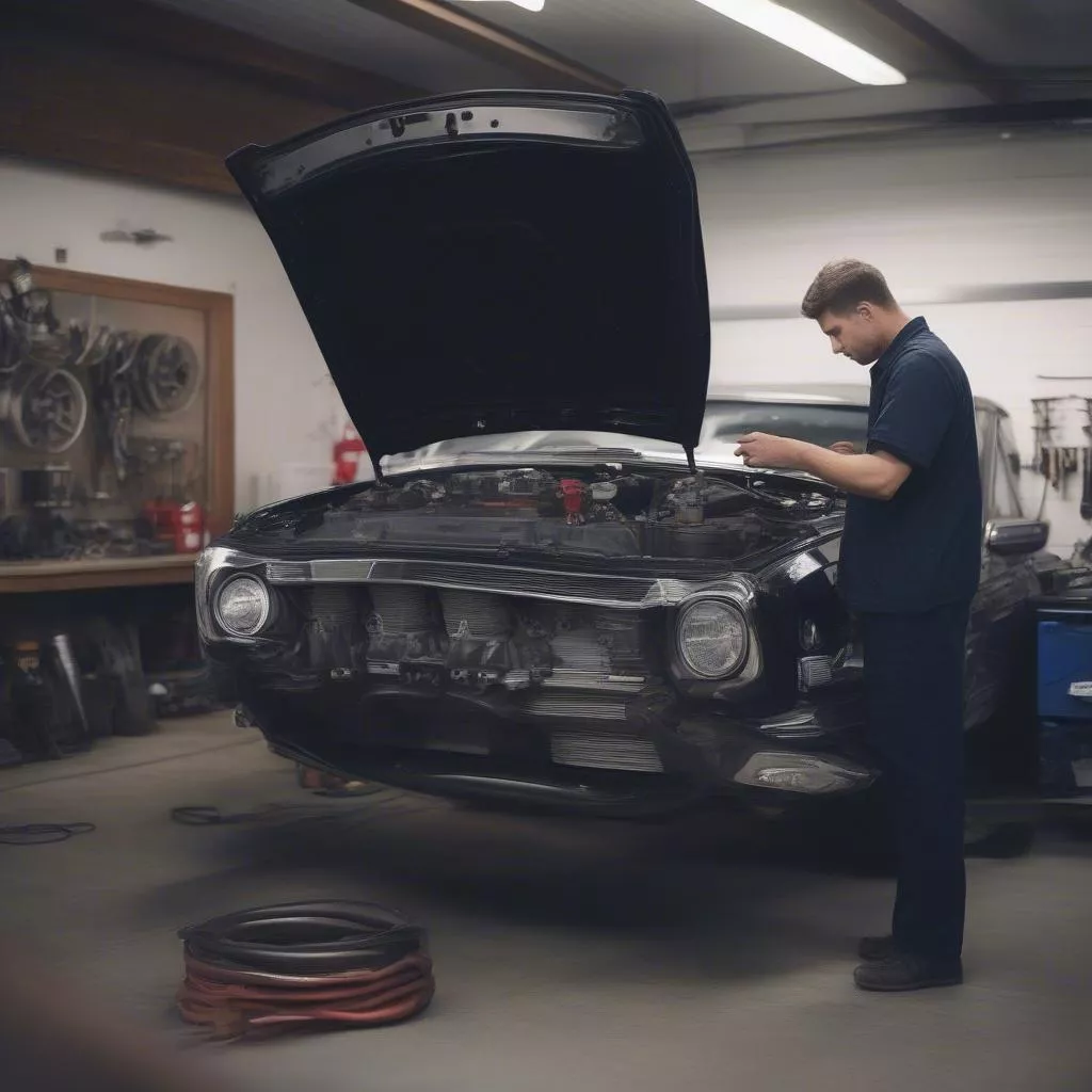 Inspecting a used car in Gia Lai