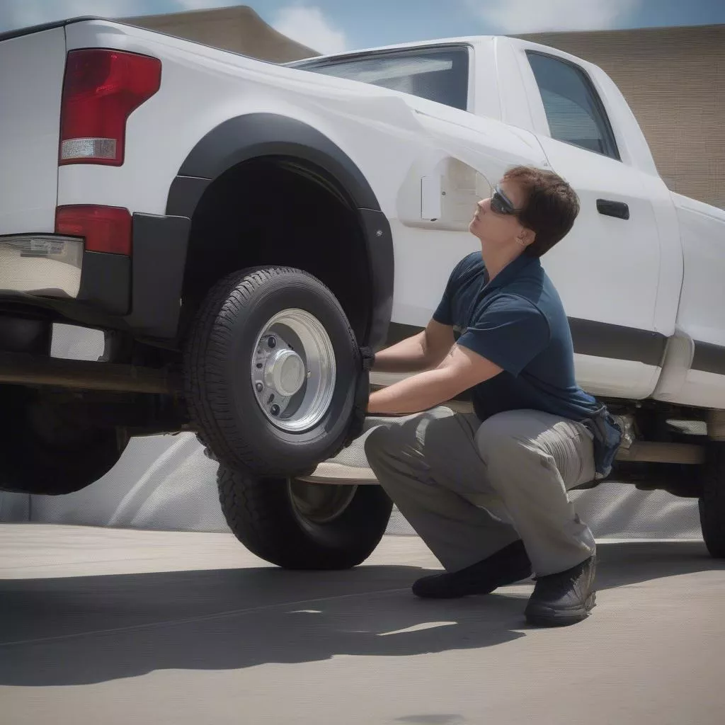 Kiểm tra xe tải trước khi nhận