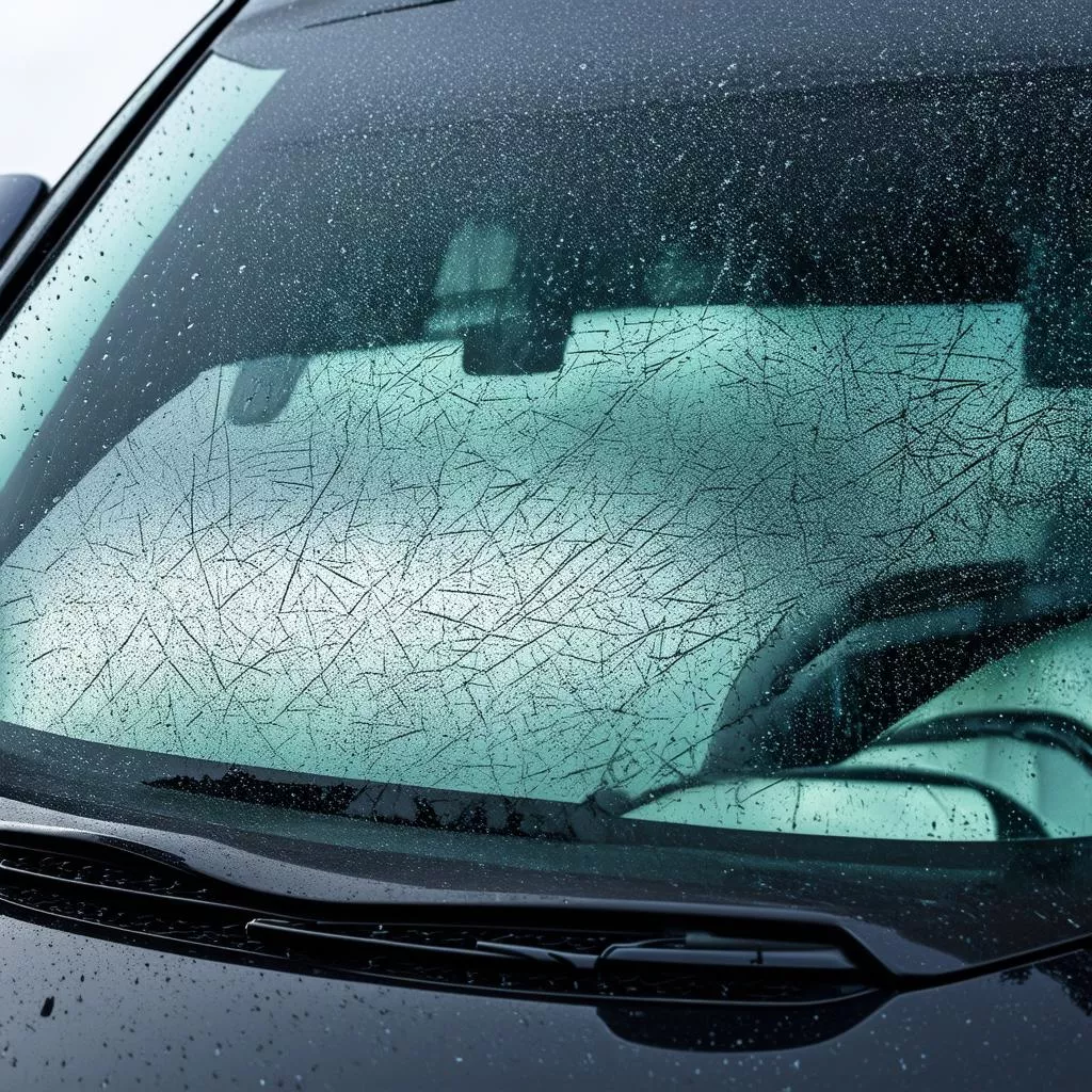 Scratched car window