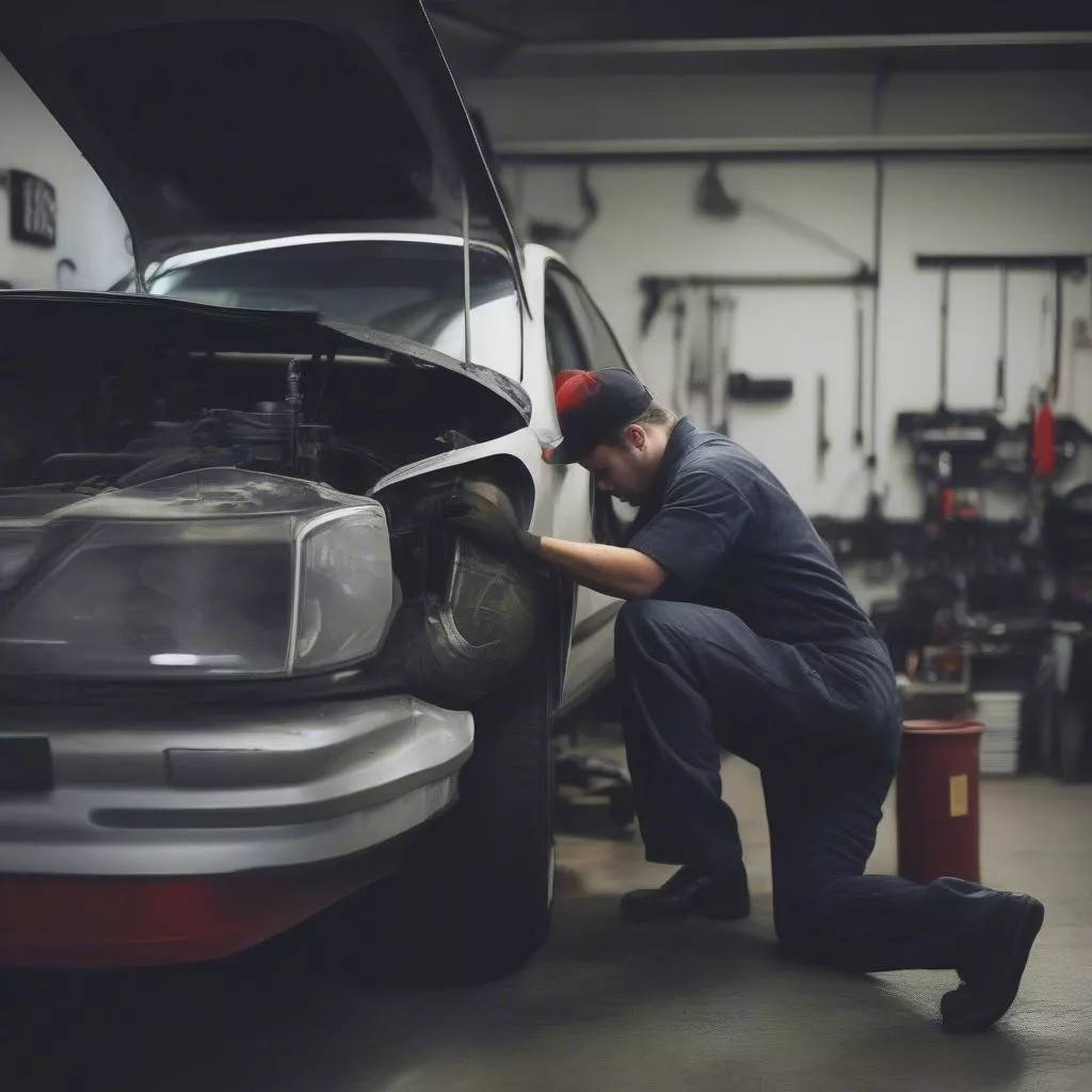 Kỹ sư ô tô làm việc