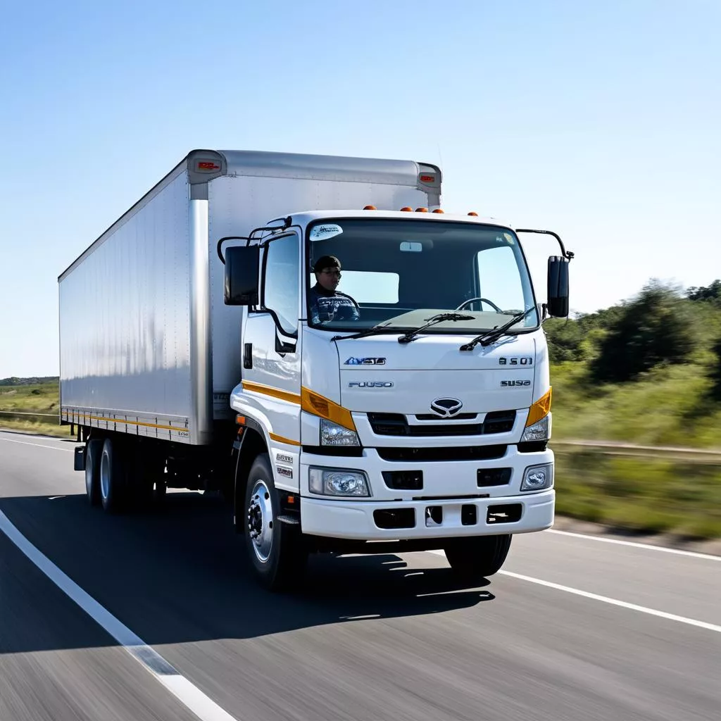Driving a Fuso 5-ton truck