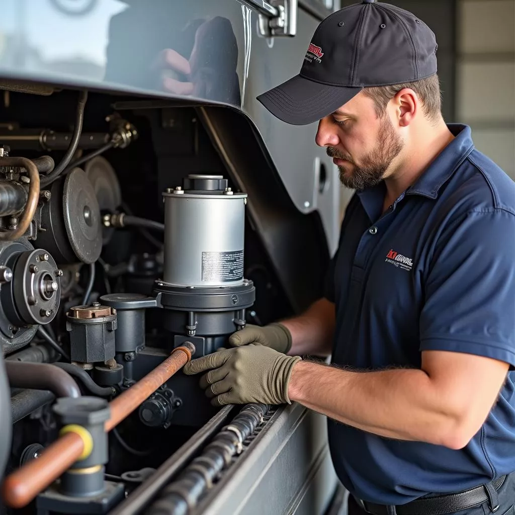 Installation d'une pompe à eau Kamaz