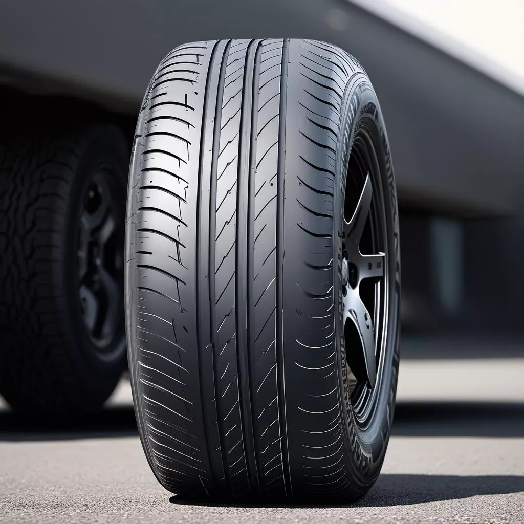 Dunlop car tire with clear tread pattern