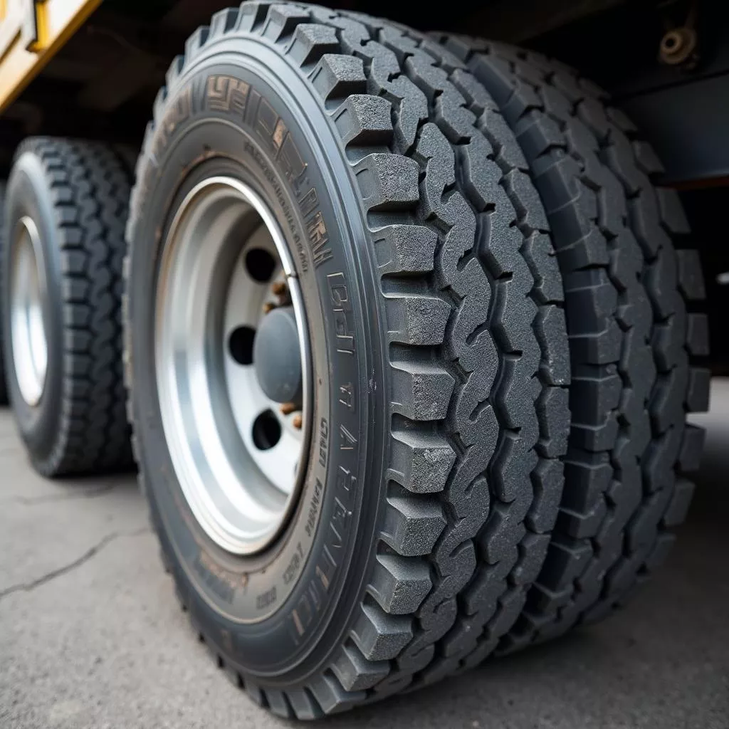Uneven tire wear on a truck