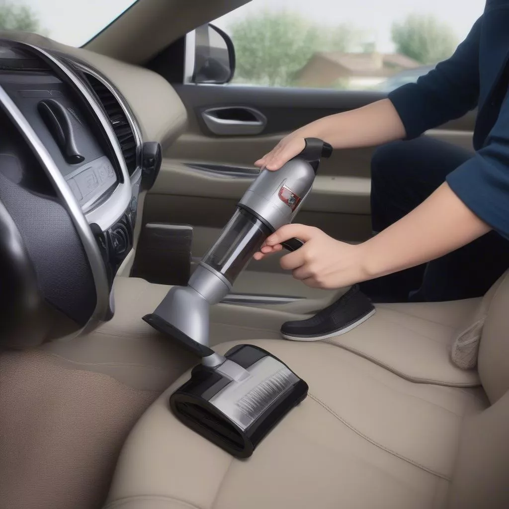 Car vacuum cleaner with various nozzles