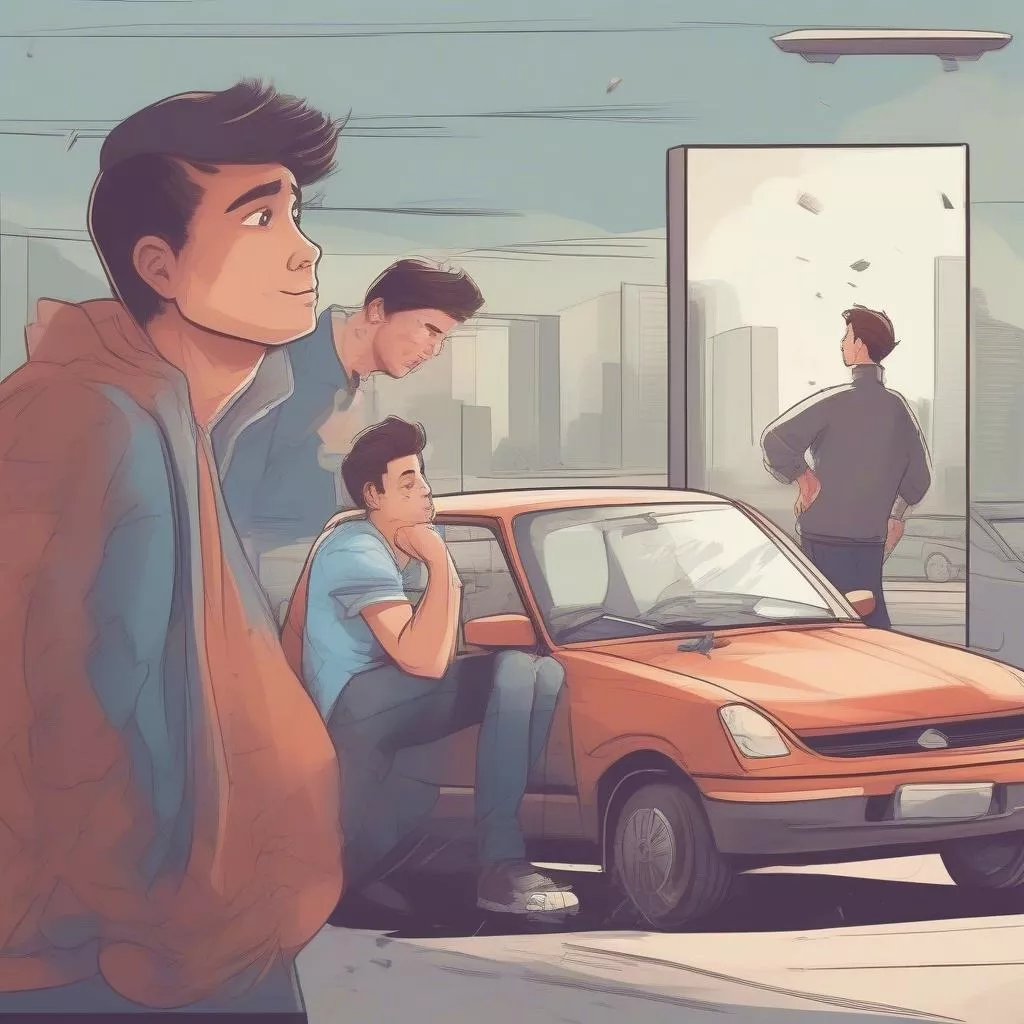 Dreaming of someone buying a car and having an accident