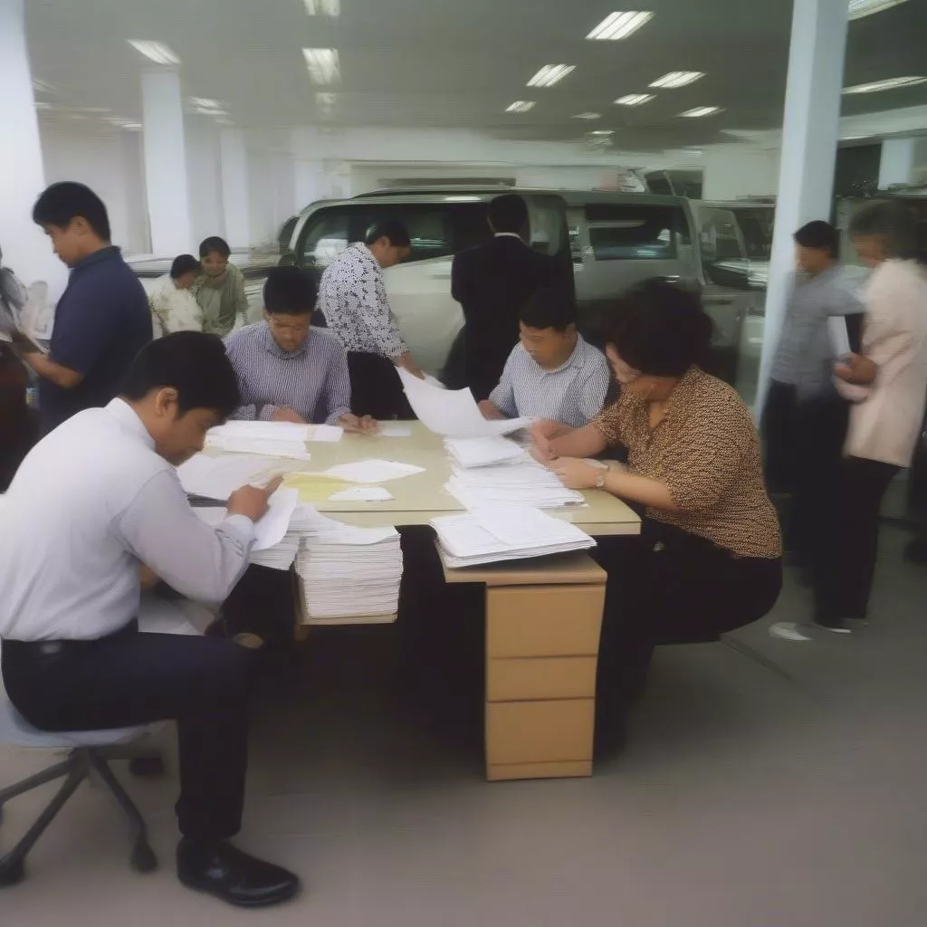 Người dân đang đăng ký nhập khẩu ô tô cũ