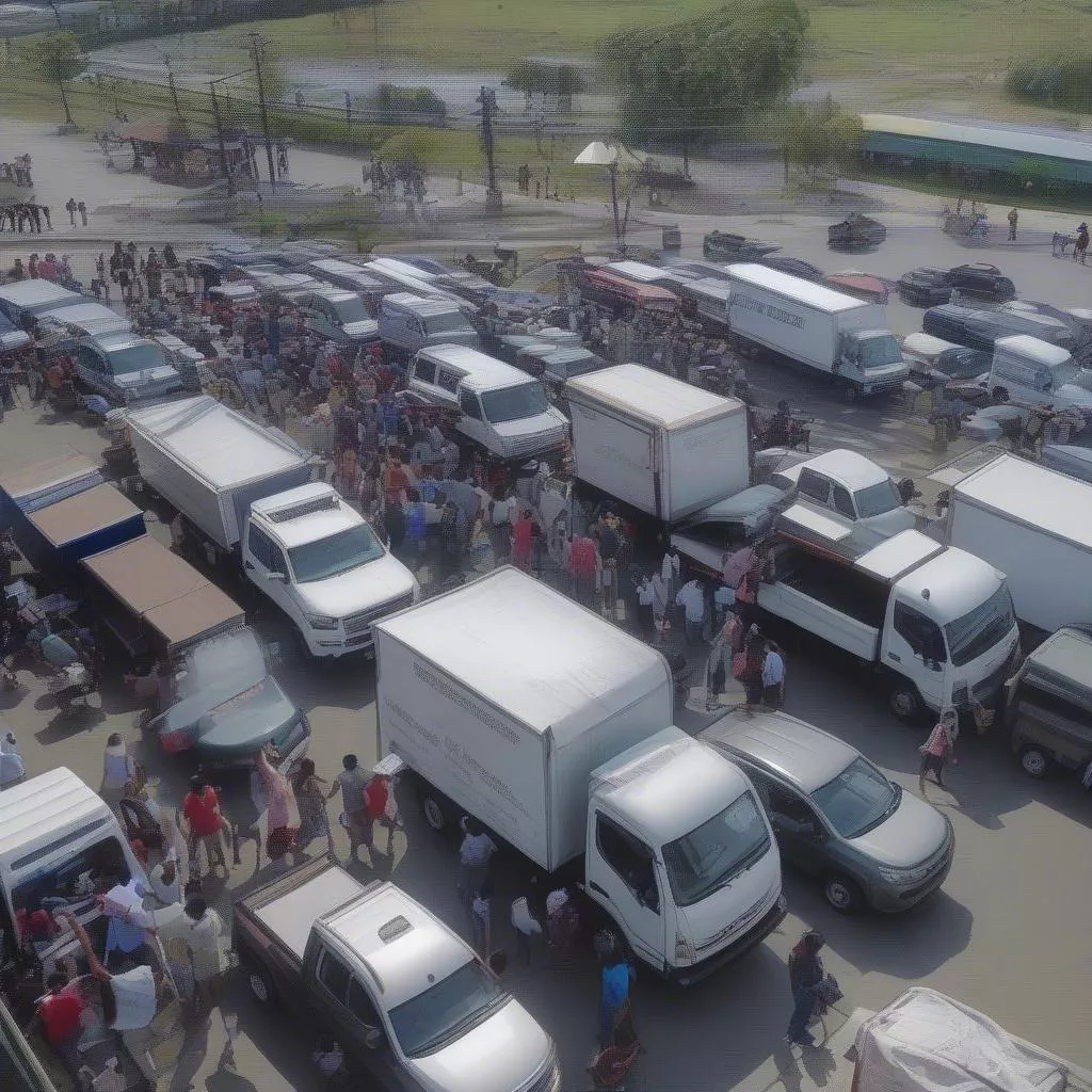 Cidadãos a registar camiões numa entidade oficial