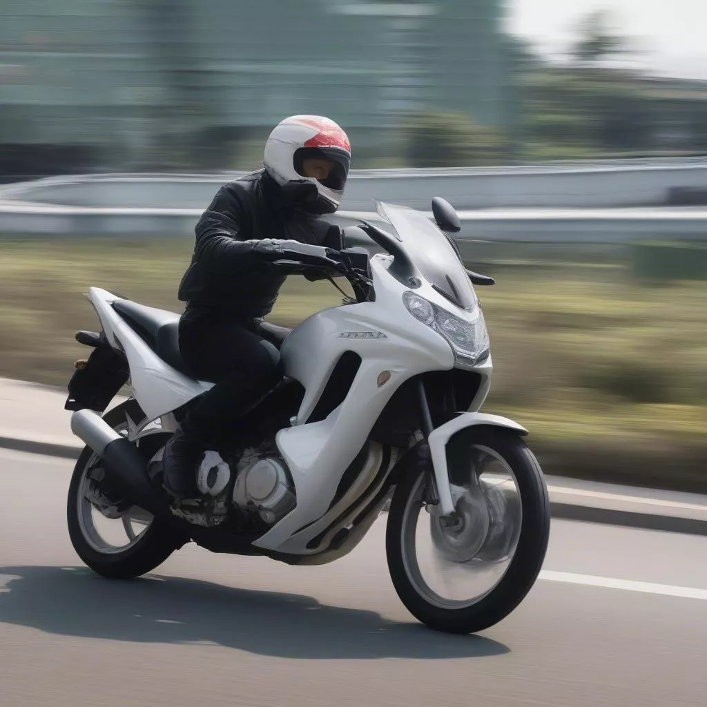 Man riding Honda motorbike