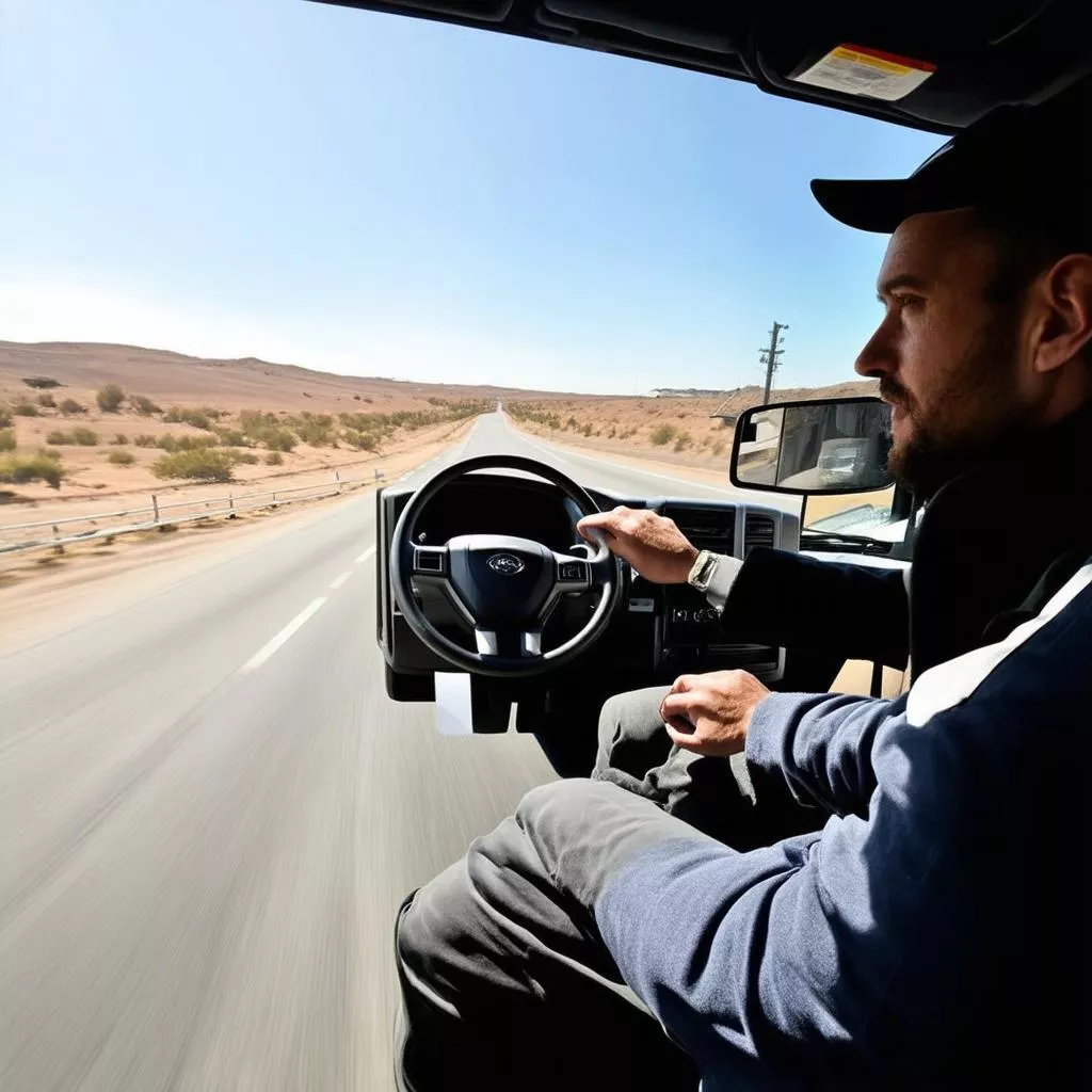 Man driving a truck