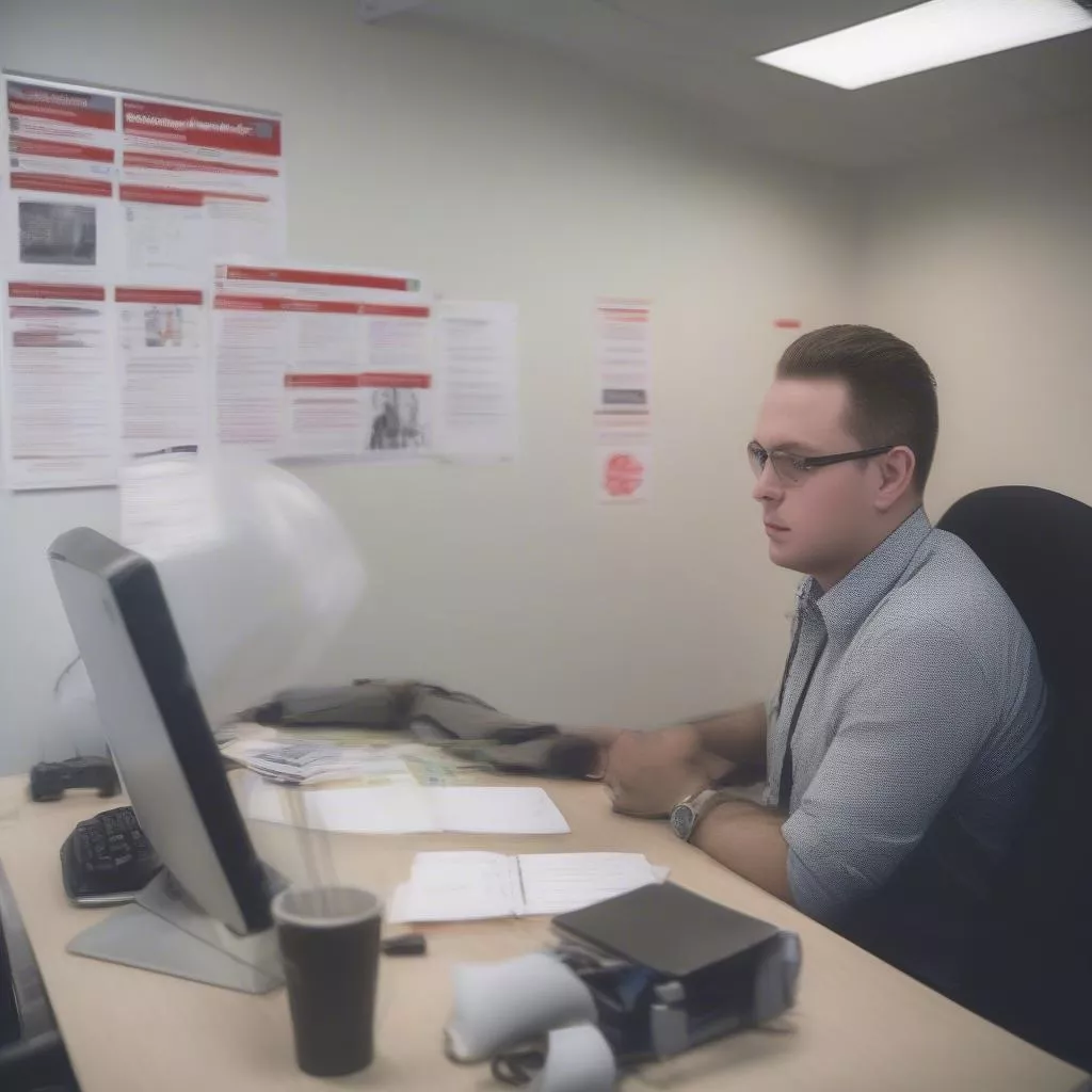 Homem a realizar o exame de código