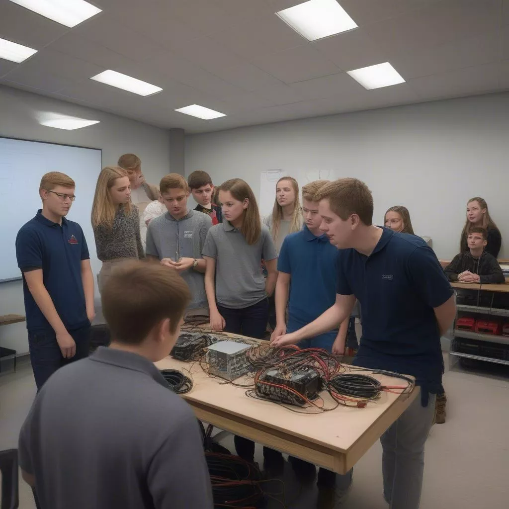 Người học hệ thống điện tử ô tô