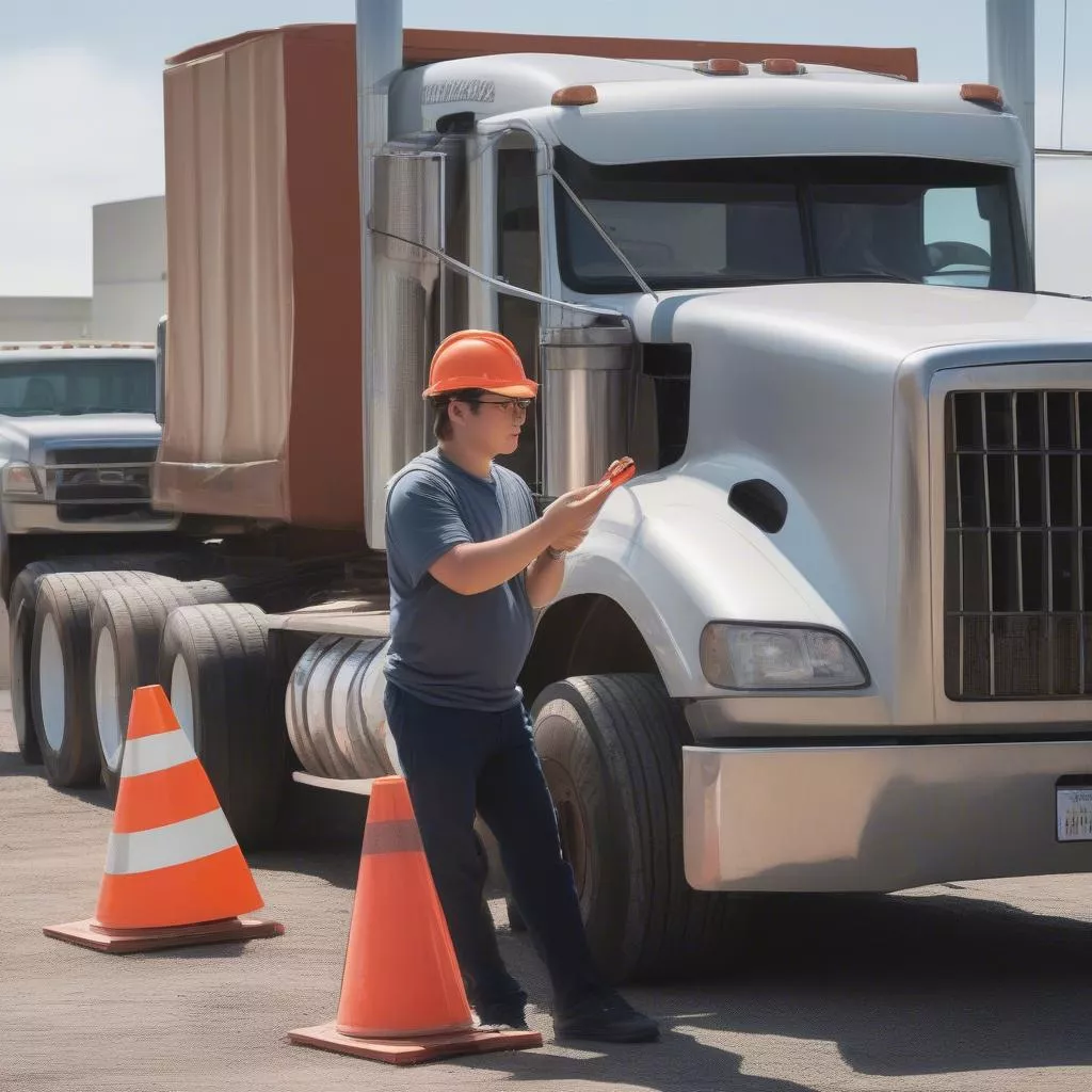 Học viên đang học lái xe tải