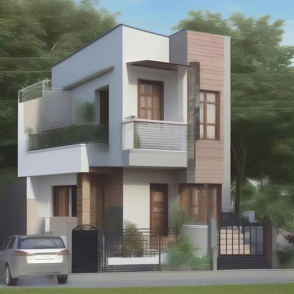 Nhà 8x15 3 tầng kích thước