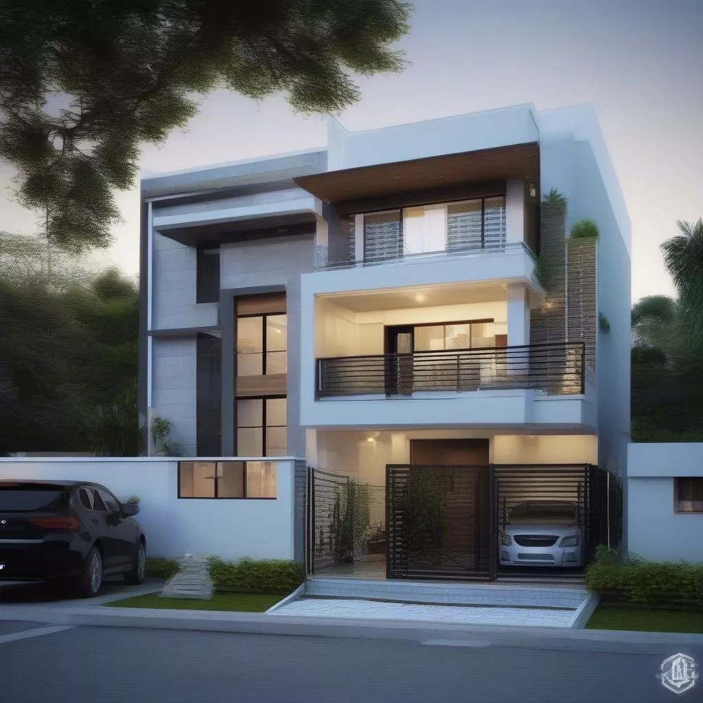 Nhà 8x15 3 tầng thiết kế kiến trúc