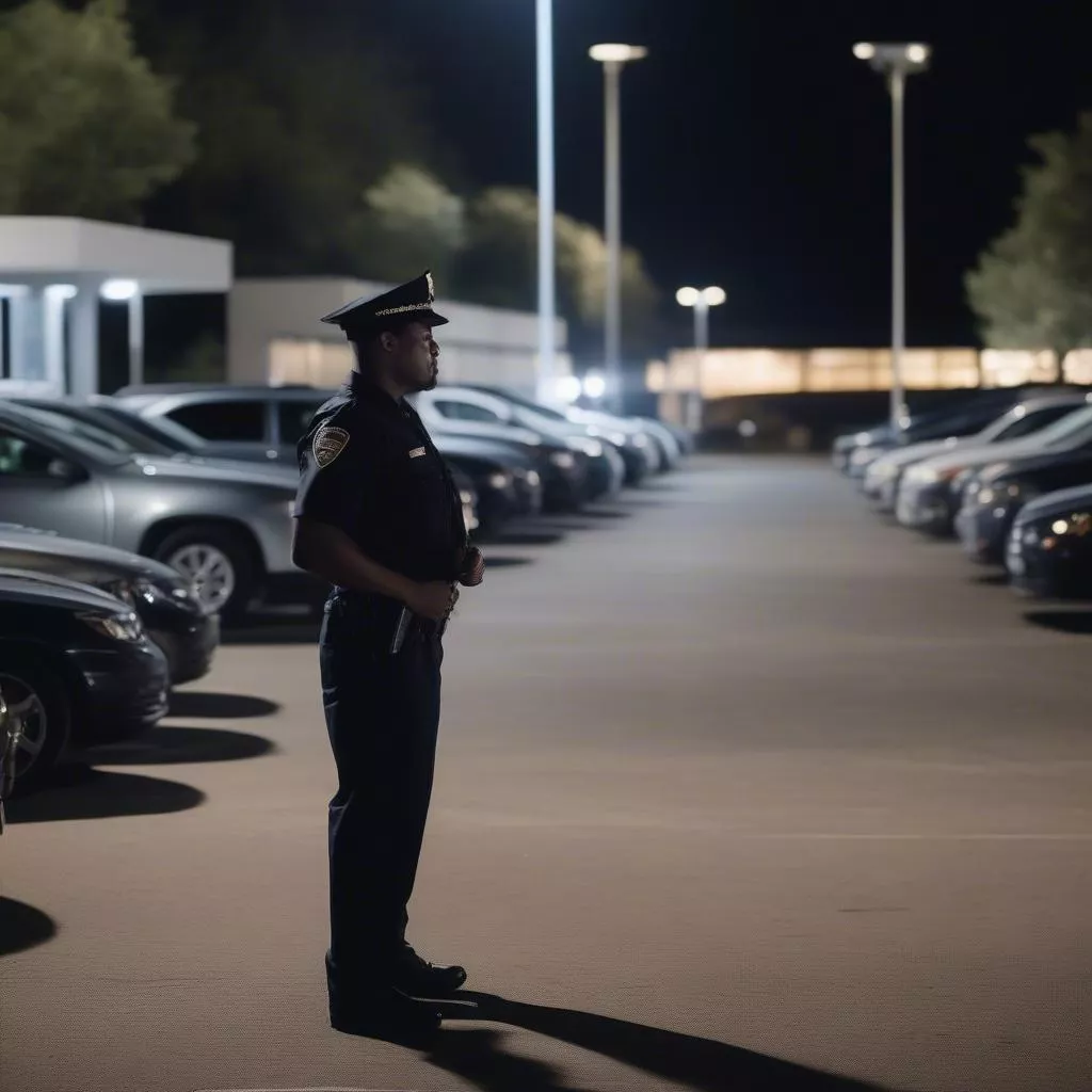 Nhân viên bảo vệ bãi xe