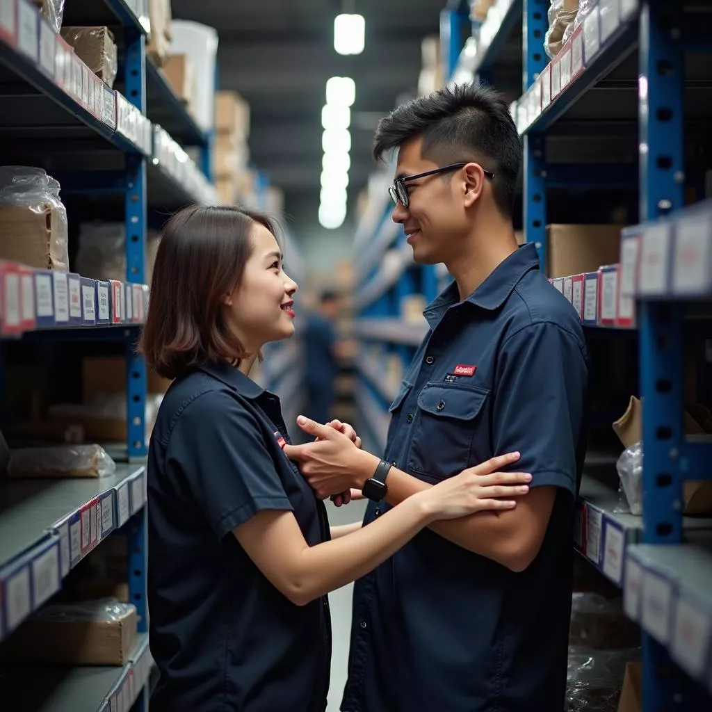 My Thanh staff consulting a customer