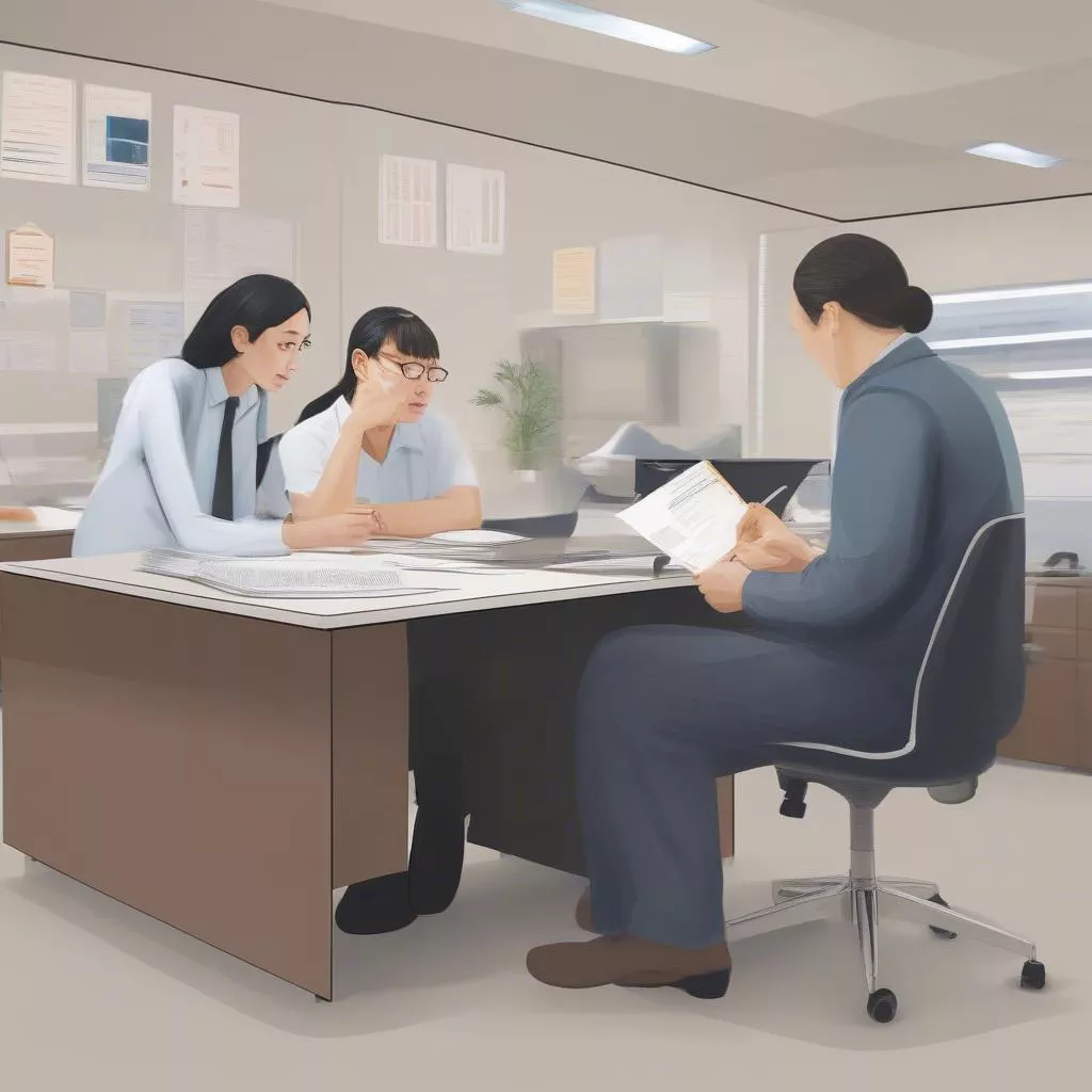 Nhân viên BIDV tư vấn cho khách hàng về gói vay mua xe tải