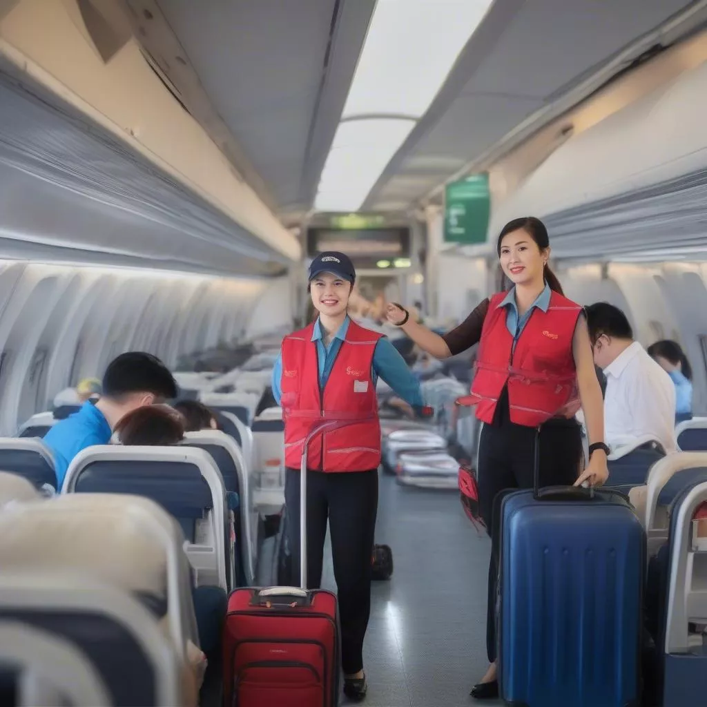 Nhân viên xe khách Hòa Bình chuyên nghiệp