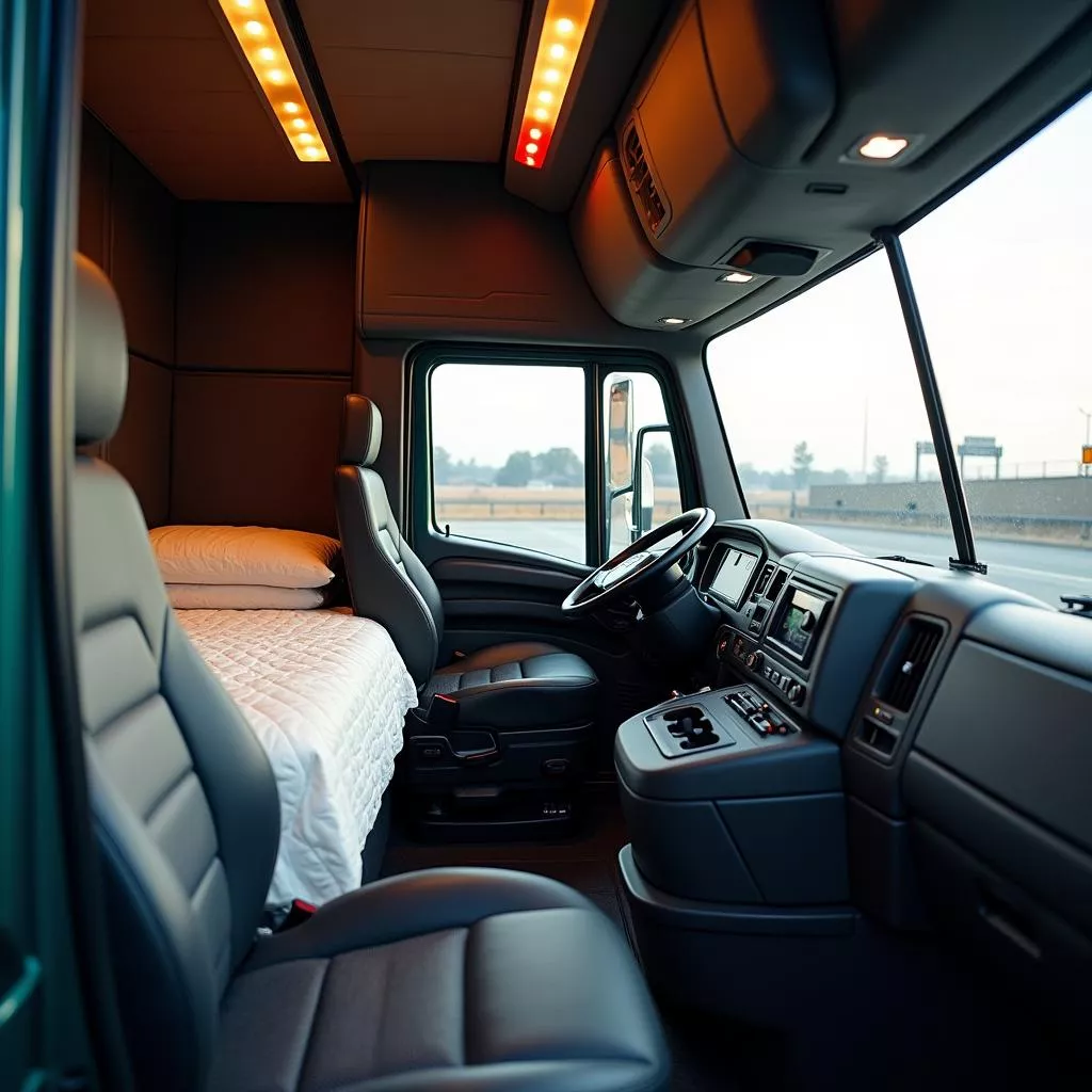 Interni della cabina del trattore stradale Shacman