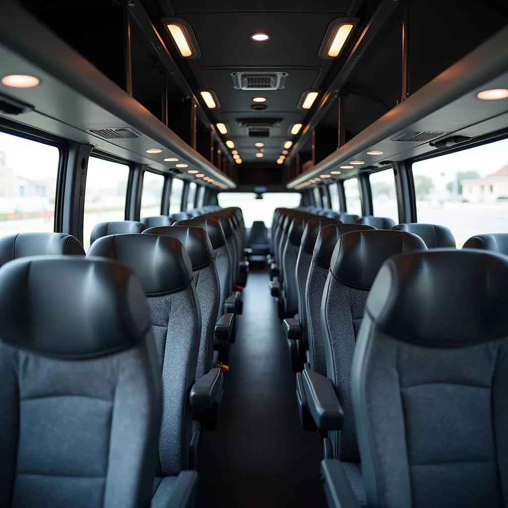 Interior moderno de um autocarro de 31 lugares