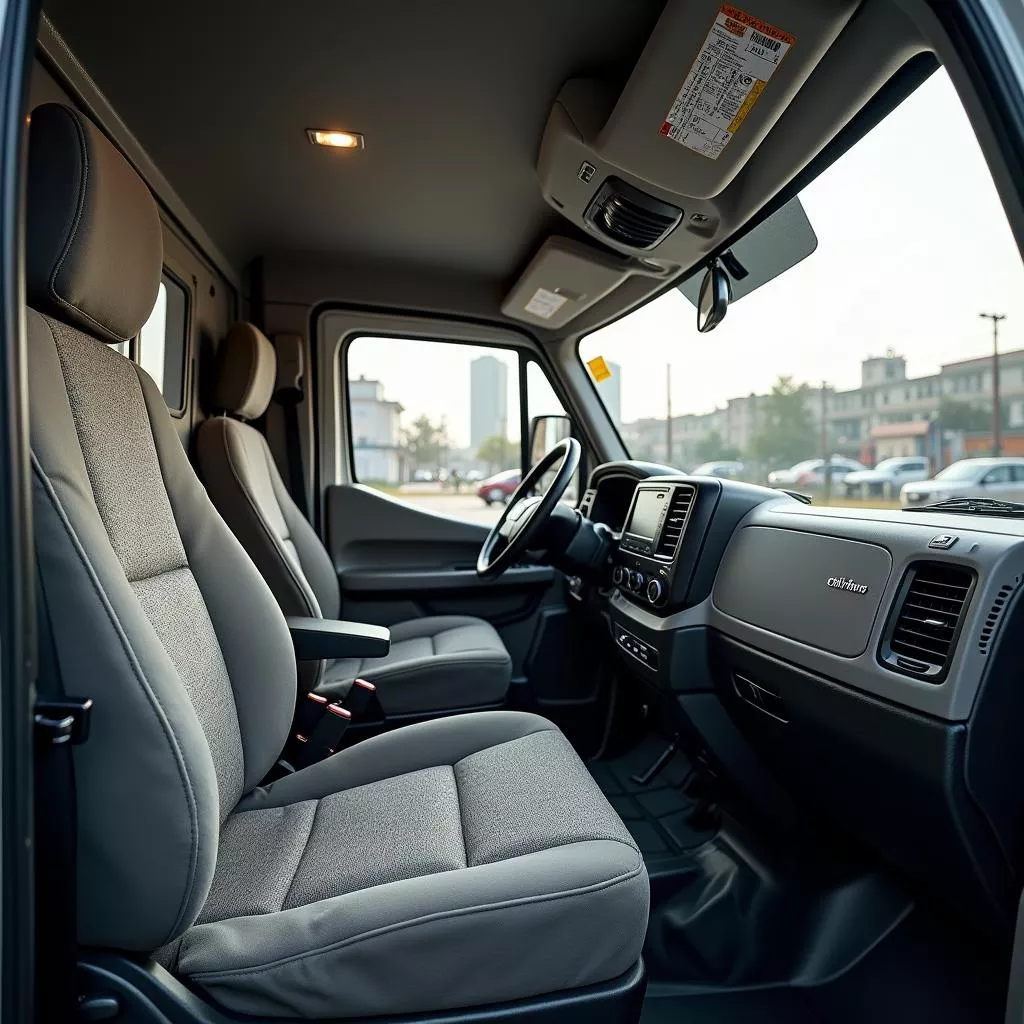 Interior do camião Chiến Thắng de 6.2 toneladas