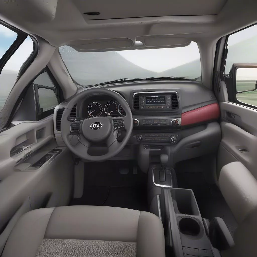 किआ K250 ट्रक का आंतरिक दृश्य