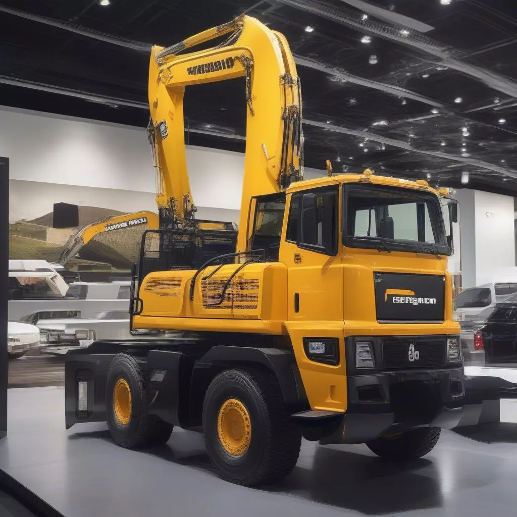 ô tô máy múc chở cát tại showroom