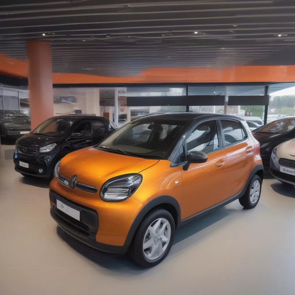City car on display at Xe Tải Hà Nội showroom