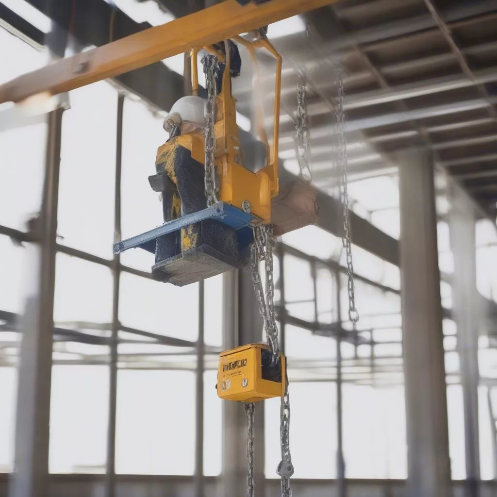 Palăng lắc tay sử dụng trong công trình xây dựng