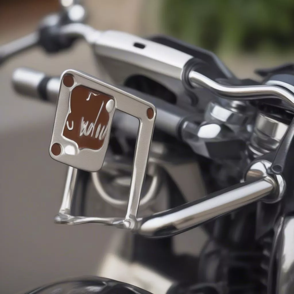 A stainless steel Honda Winner license plate holder