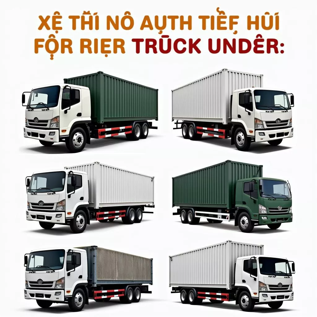 Hình ảnh minh họa về các loại xe tải thùng được bày bán tại XE TẢI HÀ NỘI.