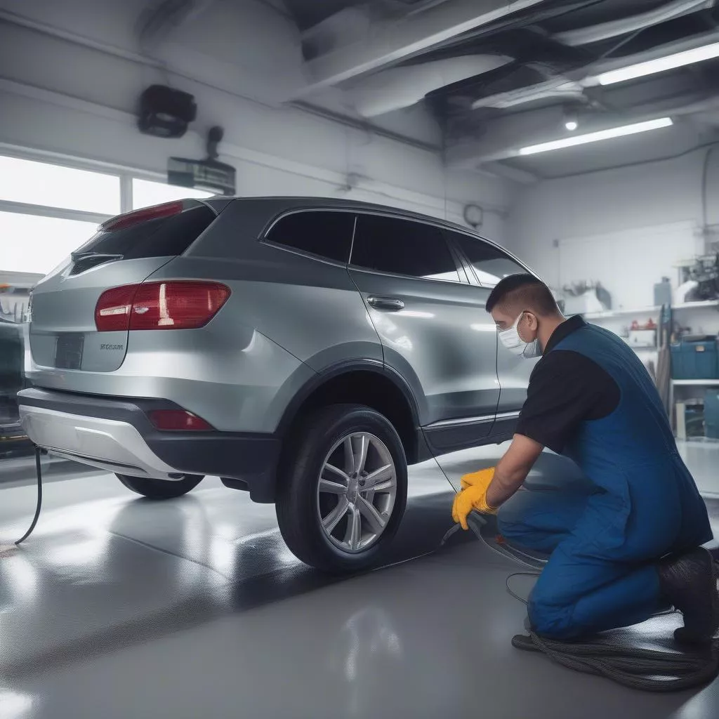 Phủ nano cho xe ô tô tại gara