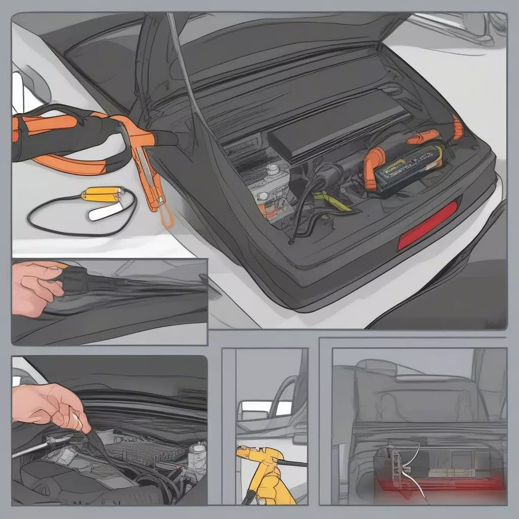 Car battery jumpstarting procedure