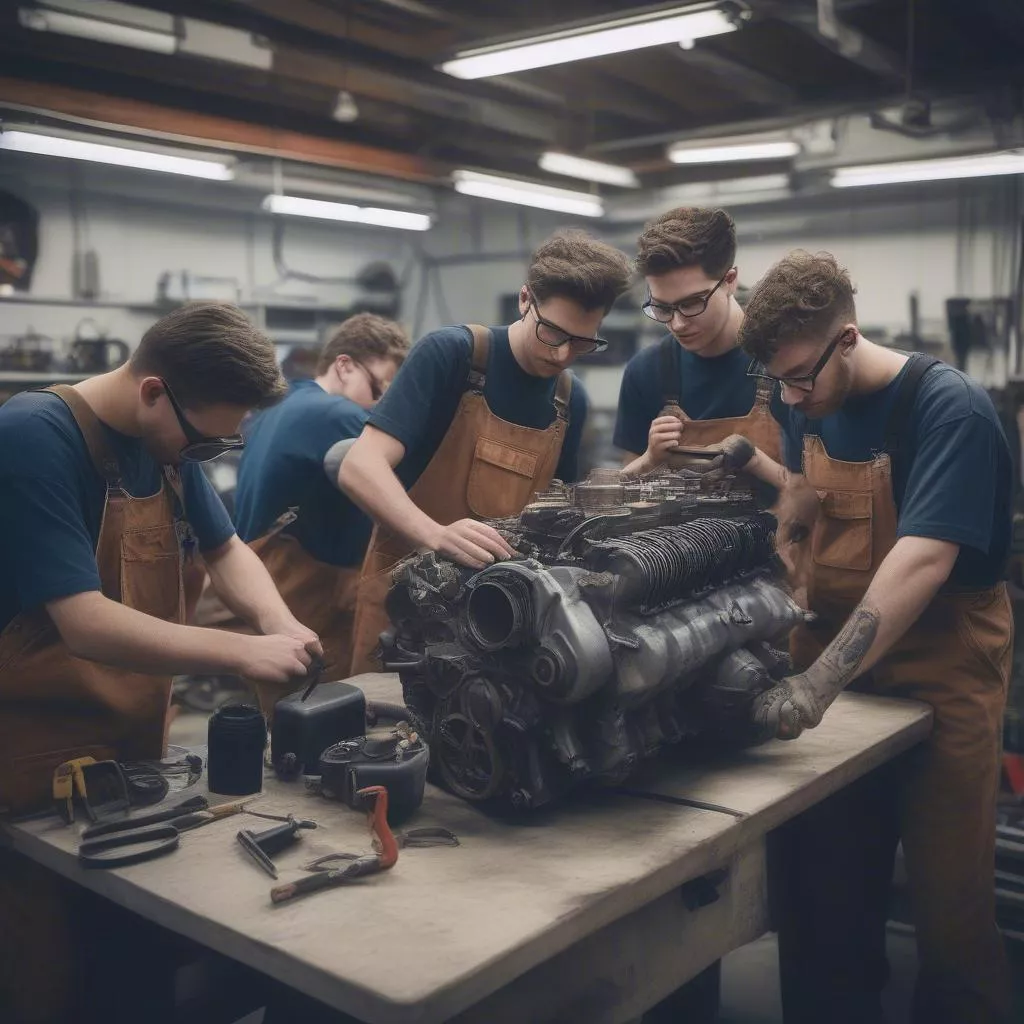 Sinh viên học Công nghệ Ô tô