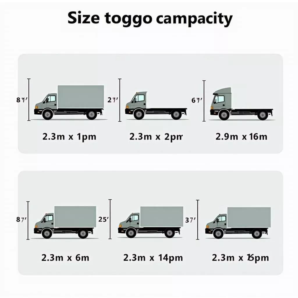 다양한 트럭 크기 비교