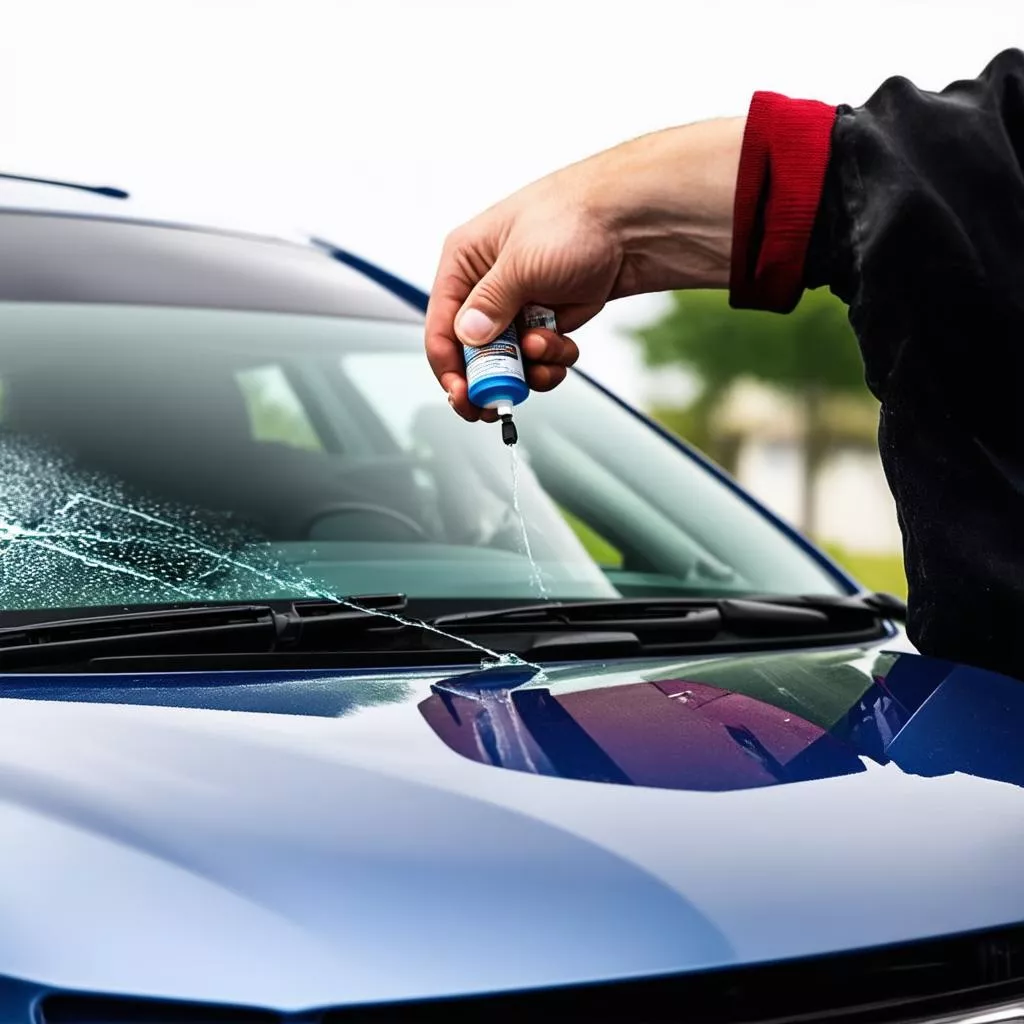 Using a car window repair kit
