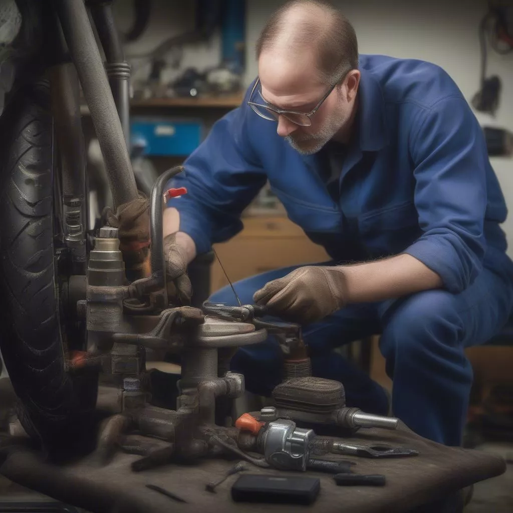 Sửa chữa van 1 chiều bơm tay xe máy